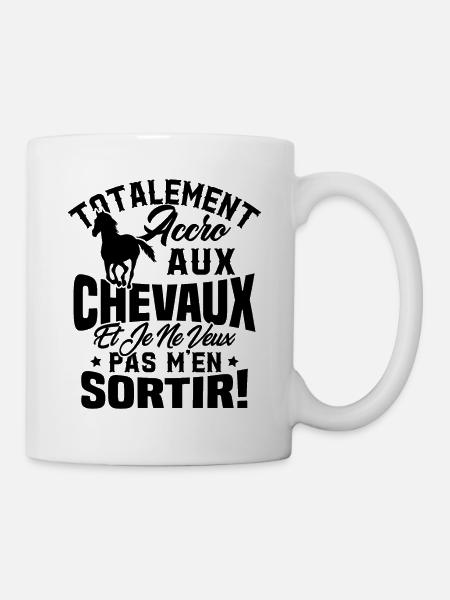 Totalement accro aux chevaux - Mug blanc - blanc