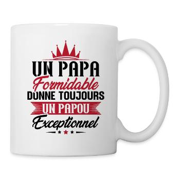 Un Papa Formidable Donne Toujours un papou - Mug blanc - blanc - Droite