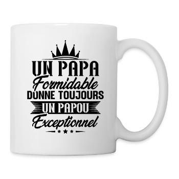 Un Papa Formidable Donne Toujours un papou - Mug blanc - blanc - Droite