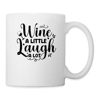 Le vin rit un peu beaucoup - Mug blanc - blanc - Droite
