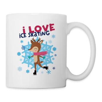 I Love Ice Skating Eis Schlittschuhe Eisläuferin - Tasse - Weiß - Rechts