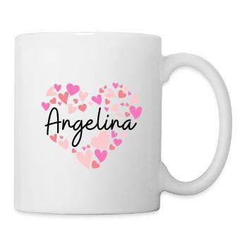 J’aime Angelina - cœurs pour Angelina - Mug blanc - blanc - Droite