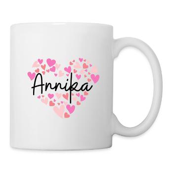 Ich liebe Annika - Herzen für Annika - Tasse - Weiß - Rechts