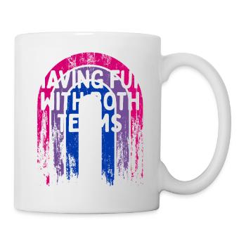 S’amuser avec les deux équipes Bisexuel LGBTQ Bi - Mug blanc - blanc - Droite