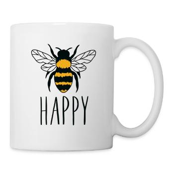 Bee Happy - Drôle d’abeille - Mug blanc - blanc - Droite