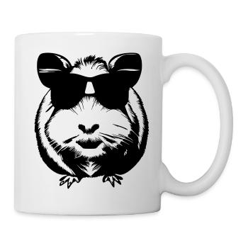 Guinea Pig Cool Sunglasses Funny Vector 3 - Mug - white - Right