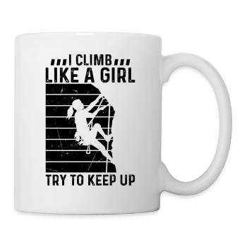 I Climb Like A Girl Try To Keep Up Bouldering Rock - Mug - white - Right