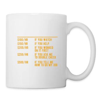 Funny Accountant Hourly Rate Accounting CPA Humor - Mug - white - Right