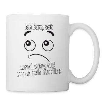 Ich kam, sah und vergaß was ich wollte. - Tasse - Weiß - Rechts