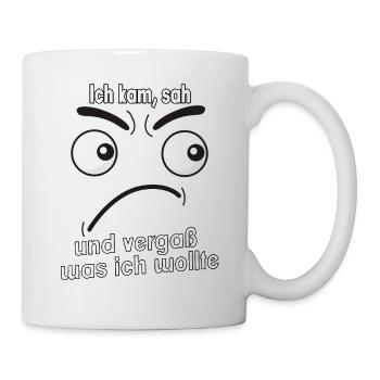 Ich kam, sah und vergaß was ich wollte. - Tasse - Weiß - Rechts