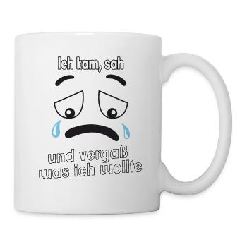 Ich kam, sah und vergaß was ich wollte. - Tasse - Weiß - Rechts
