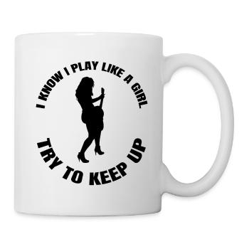 guitar musician band guitarist music guitarist - Mug - white - Right