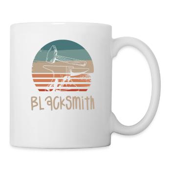 Retro Vintage Classic Blacksmith Blacksmithing - Tasse - Weiß - Rechts