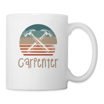 Retro Vintage Classic Carpenter Carpentry - Tasse - Weiß - Rechts