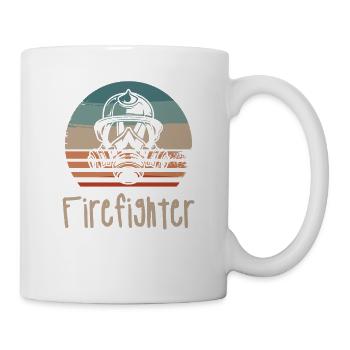 Rétro Vintage Classic Firefighter Firefighting - Mug blanc - blanc - Droite