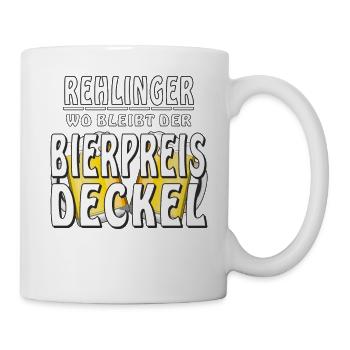 REHLINGER WO BLEIBT DER BIERPREIS DECKEL - Tasse - Weiß - Rechts