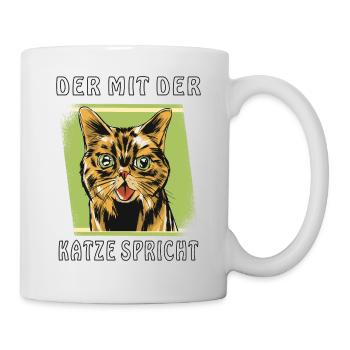 DER MIT DER KATZE SPRICHT - Tasse - Weiß - Rechts