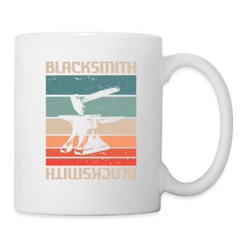 Retro Vintage Classic Blacksmith Blacksmithing - Tasse - Weiß - Rechts
