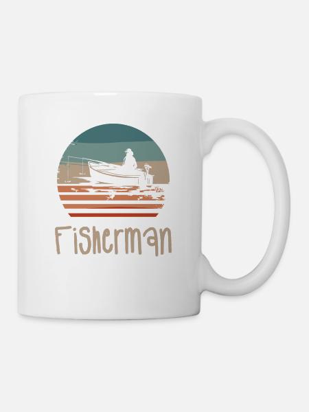 Retro Vintage Classic Fisherman Fishing - Tasse - Weiß