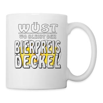 WÜST WO BLEIBT DER BIERPREIS DECKEL - Tasse - Weiß - Rechts