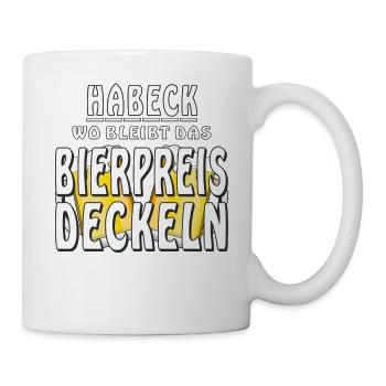 HARBECK WO BLEIBT DER BIERPREIS DECKEL - Tasse - Weiß - Rechts