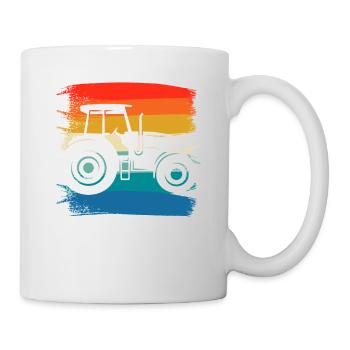 Retro Vintage Classic Farmer Farming - Tasse - Weiß - Rechts