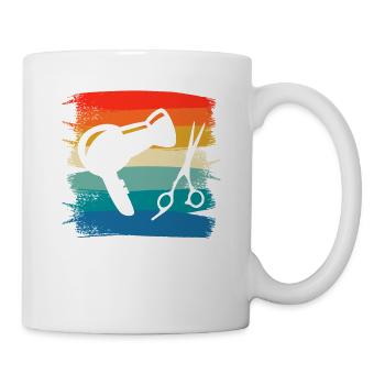 Retro Vintage Classic Hairdresser Hairdressing - Tasse - Weiß - Rechts