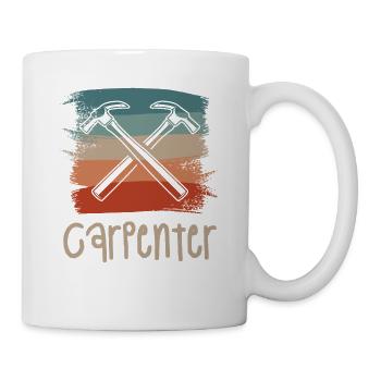 Retro Vintage Classic Carpenter Carpentry - Tasse - Weiß - Rechts