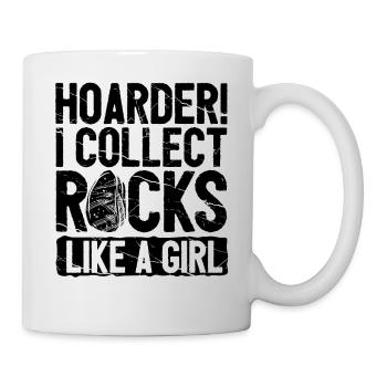 Drôle de fille de chasse aux rochers - Mug blanc - blanc - Droite