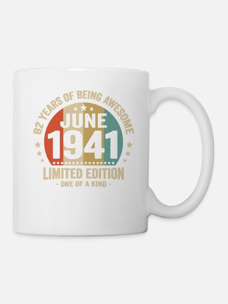 Juin 1941 82 Ans Anniversaire Vintage Idée Cadeau - Mug blanc - blanc