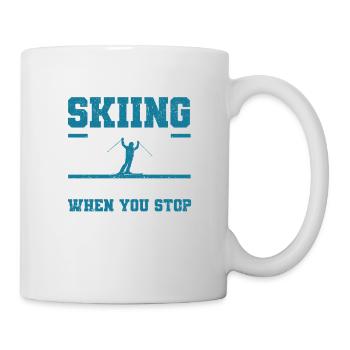 Drôle de skieur amateur de ski Tu ne t’arrêtes pas - Mug blanc - blanc - Droite