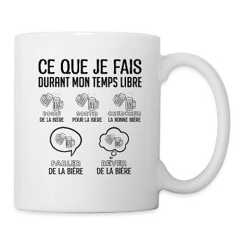 Bière | Durant mon temps libre je bois de la bière - Mug blanc - blanc - Droite