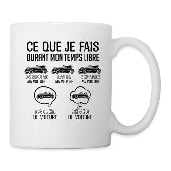 Voiture cadeau pour fan de voiture | Voiture vinta - Mug blanc - blanc - Droite