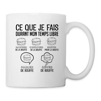Burger Cadeau Drôle Humour Bouffe Rigolo - Mug blanc - blanc - Droite