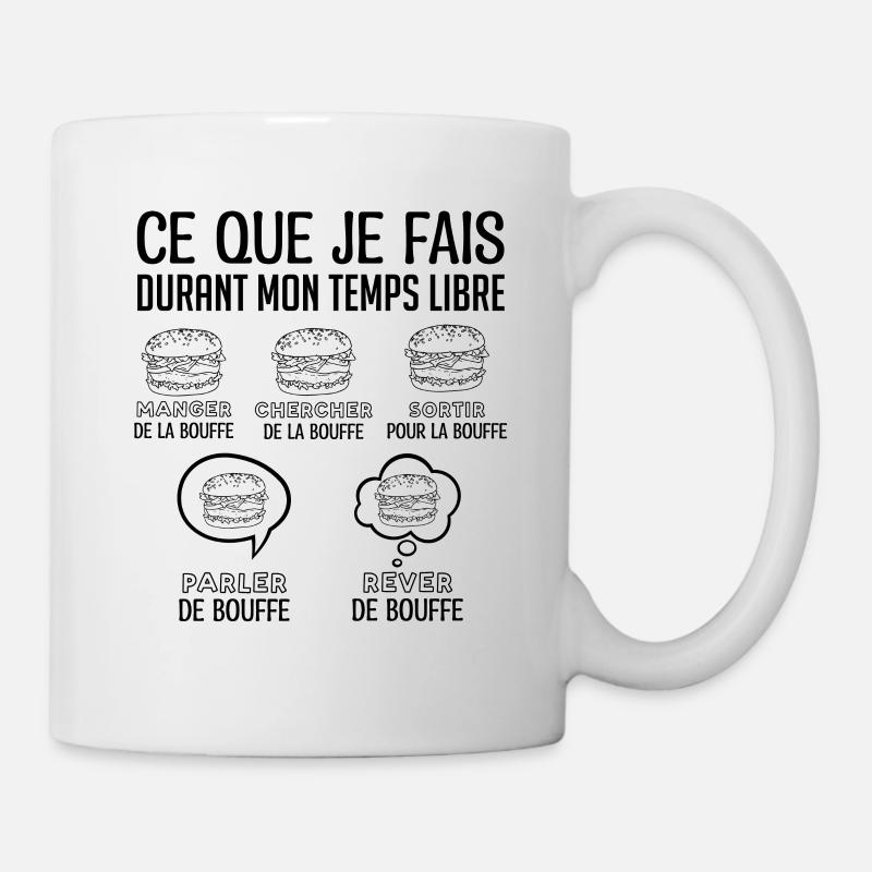 Burger Cadeau Drôle Humour Bouffe Rigolo - Mug blanc - blanc