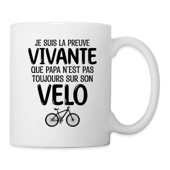 Mon Papa fait du Vélo fêtes des pères - Mug blanc - blanc - Droite
