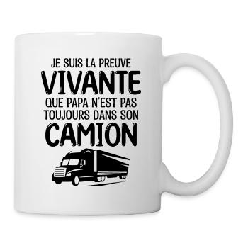 Papa chauffeur de camion fan de camion !! - Mug blanc - blanc - Droite