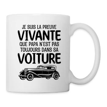 Je suis la preuve que papa t-shirt voiture - Mug blanc - blanc - Droite