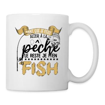 je m'en fish | la pêche le reste je m'en fish - Mug blanc - blanc - Droite