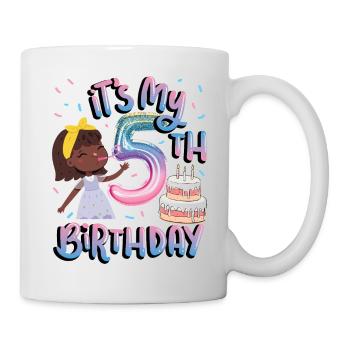 It's my 5th birthday Melanin Kid Juneteenth - Mug - white - Right
