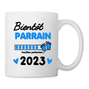 Bientôt Parrain 2023 cadeau naissance - Mug blanc - blanc - Droite