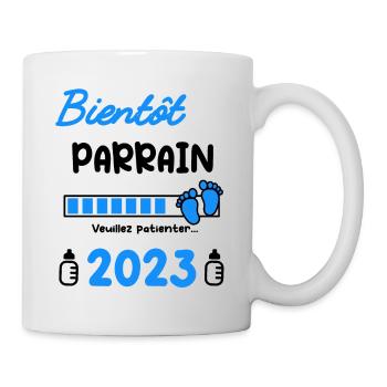 Annonce grossesse bientôt Parrain 2023 - Mug blanc - blanc - Droite