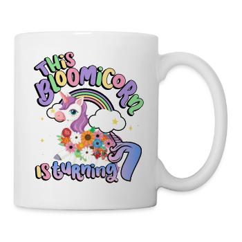Bloomicorn Is Turning 7 Einhorn 7. Geburtstag - Tasse - Weiß - Rechts
