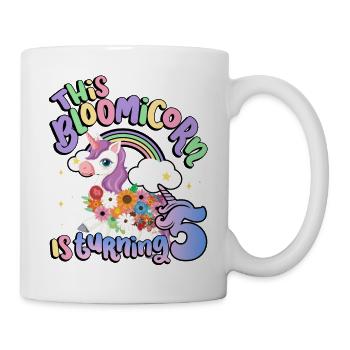Bloomicorn Is Turning 5 Einhorn 5. Geburtstag - Tasse - Weiß - Rechts