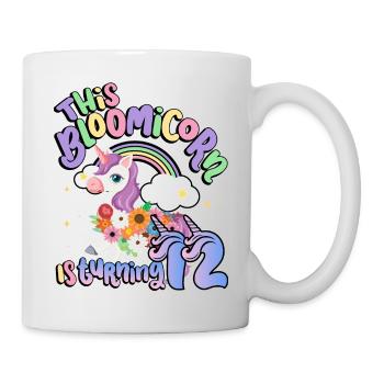Bloomicorn Is Turning 12 Einhorn 12. Geburtstag - Tasse - Weiß - Rechts
