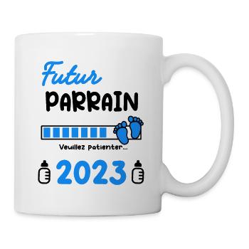 Annonce grossesse futur Parrain 2023 - Mug blanc - blanc - Droite