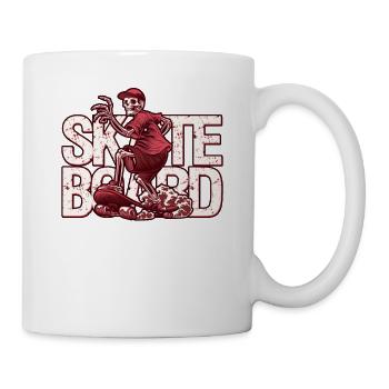 Skate Skeleton dans la conception de skateboarder - Mug blanc - blanc - Droite