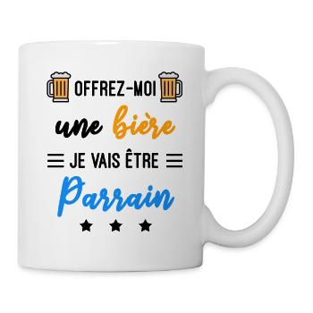 offrez moi bière Parrain naissance - Mug blanc - blanc - Droite