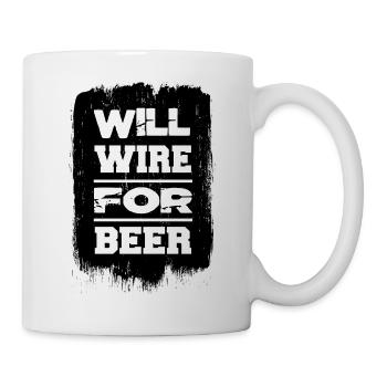 funny quote electrician apprentice beer festival - Tasse - Weiß - Rechts