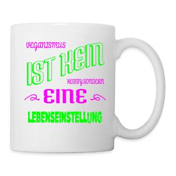 geburtstag veganismus fleischlos tierrechte - Tasse - Weiß - Rechts